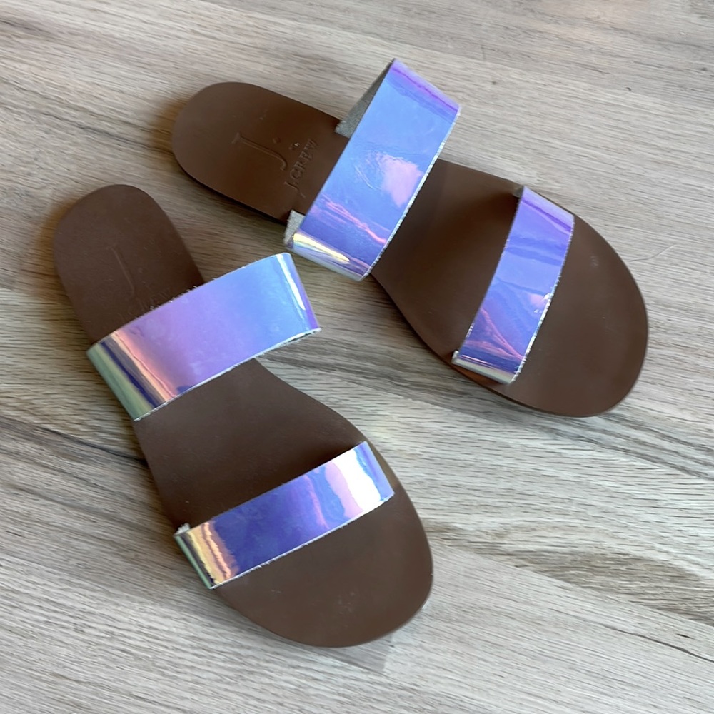 J Crew Iridescent Sandals